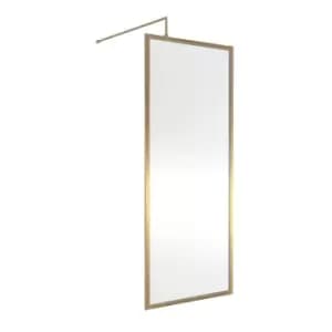 Nuie Full Outer Frame Wetroom Screen 1850x760x8mm - Brushed Brass