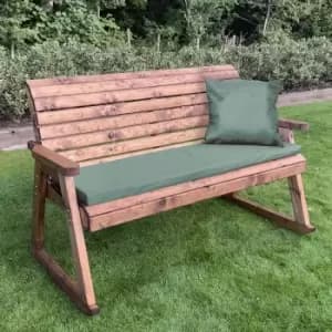 Charles Taylor Three Seater Rocker Bench with Green Cushions