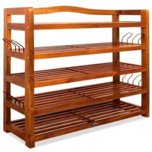 Shoe Rack Acacia Wood 5 Shelves 85x26x80cm