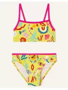 Accessorize Girls Sunshine Print Bikini - Yellow, Yellow, Size Age: 5-6 Years, Women