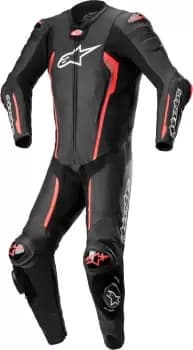 Alpinestars Missile V2 One Piece Motorcycle Leather Suit, black-red, Size 48, black-red, Size 48
