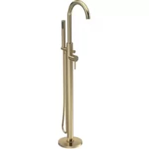 Hudson Reed Tec Single Lever Elite Mono Bath Shower Mixer Tap Freestanding - Brushed Brass