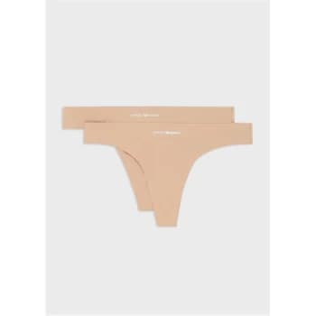 Emporio Armani 2 Pack Basic Thongs Pink/Nude Size L Women