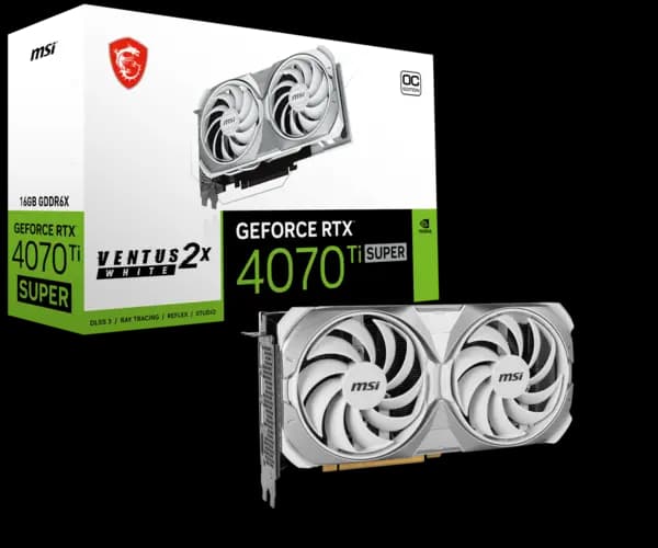 MSI GeForce RTX 4070 Ti Super Ventus 2X White OC 16G GDDR6X Graphics Card