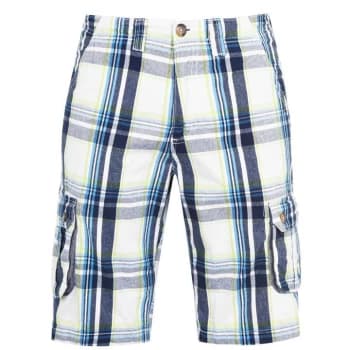 SoulCal Check Cargo Shorts Mens - Nvy/OffWht/Grn