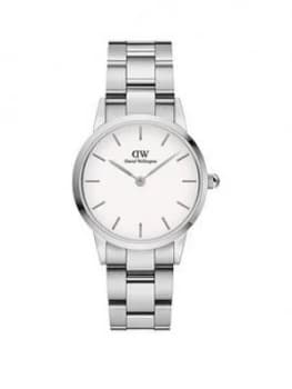 Daniel Wellington Iconic White 28Mm Dial Stainless Steel Bracelet Watch