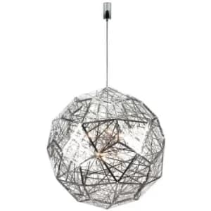 Linea Verdace Polyhedron Spherical Pendant Ceiling Light Chrome