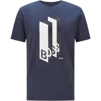 Hugo Boss Tee 2 Elongated Logo T-Shirt Navy Size L Men