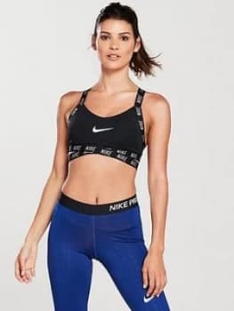 Nike Training Light Support Indy Logo Bra Black Size L Women