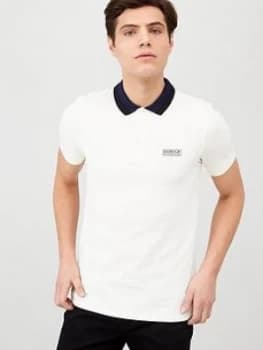 Barbour International Ampere Contrast Collar Polo Shirt - White Size M Men