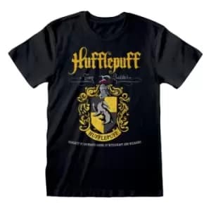 Harry Potter - Hufflepuff Crest Unisex Small T-Shirt - Black