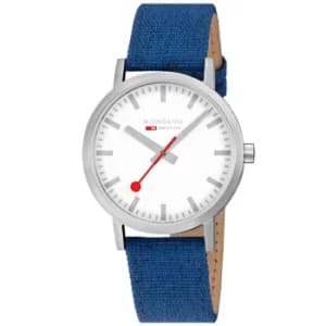 Mondaine Classic Quartz White Dial Navy Blue Strap Watch A660.30360.17SBD RRP £189
