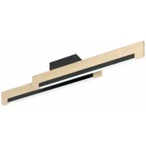 Loops - Flush Ceiling Light Colour Black Brown Shade White Plastic Bulb LED 2x10W