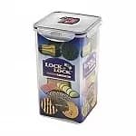 Lock and Lock Tall Square Cookie Jar, 4L, Clear