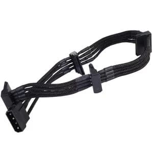 Silverstone 4-pin Molex to 4x SATA 30cm Extension - Black