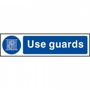 Scan Use Guards Sign 200mm 50mm Standard