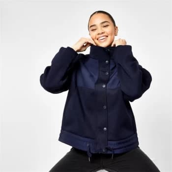 Jack Wills Burbage Ponte Nylon Hooded Jacket - Navy