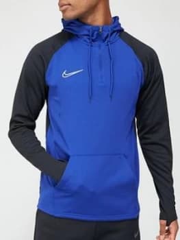 Nike Mens Gpx Academy 1/4 Zip Hoody, Blue/Black, Size L, Men