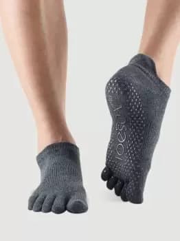 ToeSox Low Rise Full Toe Womens Yoga Socks - Charcoal