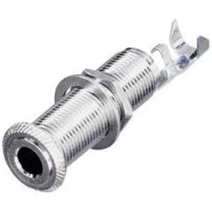 6.35mm audio jack Socket horizontal mount Number of pins 3 Stereo Silver Rean AV NYS2203