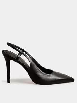 Long Tall Sally Sexy Sling Back Court Shoe Black, Size 10, Women
