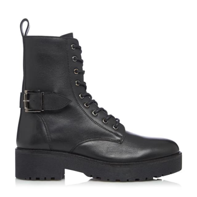 Bertie Black Leather 'Paprika' Platform Biker Boots - 4