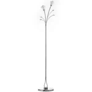 Diamante 2 Light Multi Arm Floor Lamp, Glass Shades