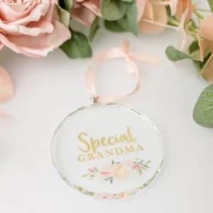 Peaches & Cream Mirror Plaque 10cm Grandma