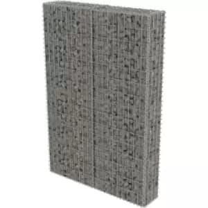 Gabion Wall with Covers Galvanised Steel 100x20x150cm Vidaxl Silver
