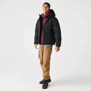 Mens Lacoste Quilted Water-Repellent Short Jacket Size 48 Black