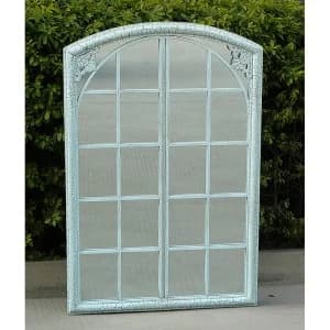 Charles Bentley Garden Distressed Window Mirror - Light Blue