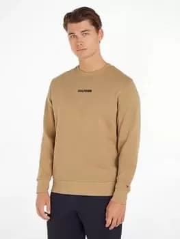 Tommy Hilfiger Monotype Sweatshirt, Khaki, Size 2XL, Men
