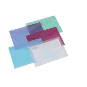 Rexel A4 Popper Wallets Assorted Colours - 1 x Pack of 6 Wallets
