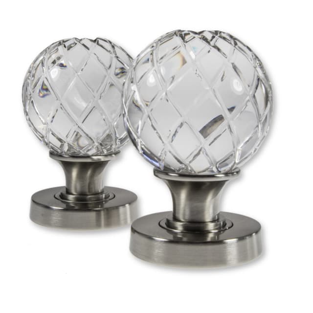 LocksOnline Palma Glass Mortice Door Knob Set