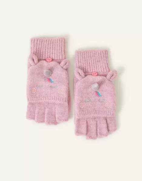 Girls Unicorn Knit Gloves