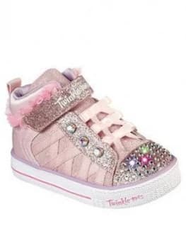 Skechers Toddler Girl Shuffle Lites Lighted High Top Trainer - Pink