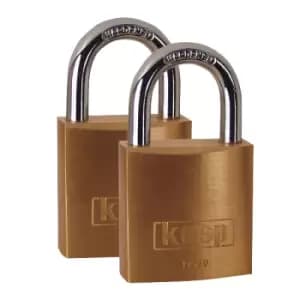 Kasp K12020D2 Brass Padlock - 20 mm - Twin-Pack - Keyed Alike