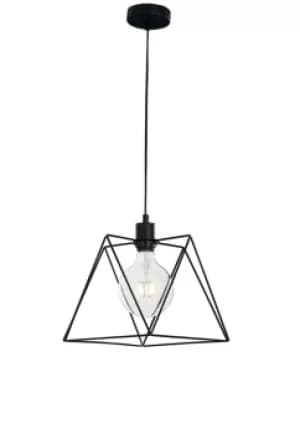 SANTANA Wire Frame Pendant Ceiling Light Black 26x26x25cm