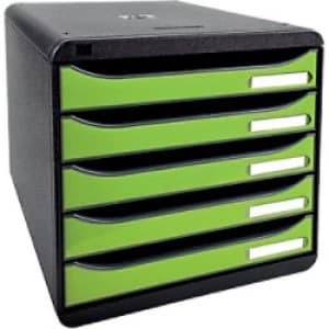 Exacompta Drawer Unit Big-Box Polystyrene Black, Green 27.8 x 34.7 x 27.1 cm