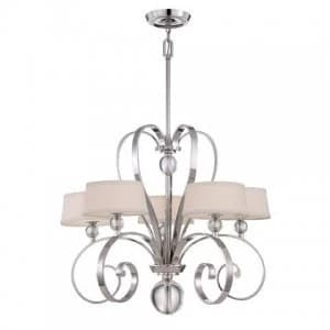 5 Light Multi Arm Chandelier Imperial Silver Finish, G9