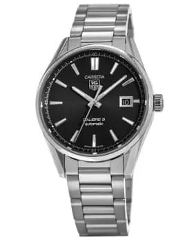 Tag Heuer Carrera Calibre 5 39mm Automatic Black Dial Date Steel Mens Watch WAR211A.BA0782 WAR211A.BA0782