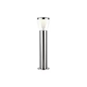 Saxby Carraway - Integrated LED 1 Light Outdoor Bollard Brushed Stainless Steel, Clear IP44