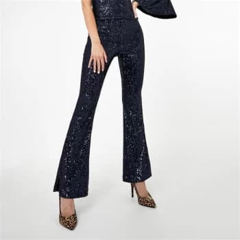 Biba BIBA x Tess Daly Flared Sequin Trousers - Midnight Sequin