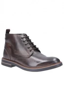 Base London Base London Raynor Burnished Leather Lace Up Boot, Cocoa, Size 6, Men