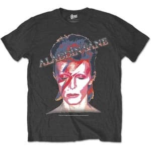 David Bowie - Aladdin Sane Unisex Large T-Shirt - Grey