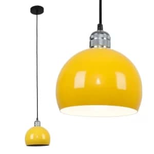 Casco Chrome Pendant with Yellow Arco Shade