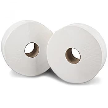 2Work White Jumbo 2 Ply Toilet Roll 410 Metre Pack of 6 KF03810