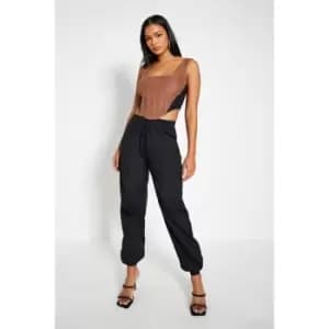 I Saw It First Petite Parachute Cargo Trousers - Black