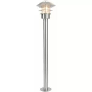 Loops - Outdoor IP44 Bollard Light Stainless Steel LED E27 60W Bulb Outside External