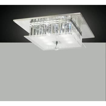 Tosca square ceiling light 6 Bulbs polished chrome / glass / crystal